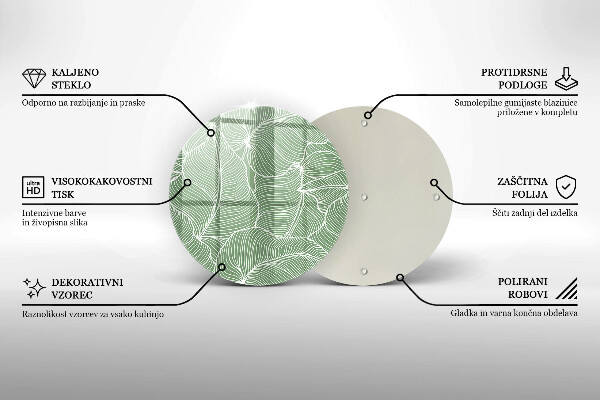 De vidrio templado Hojas lineales