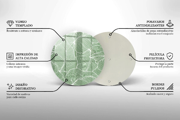De vidrio templado Hojas lineales