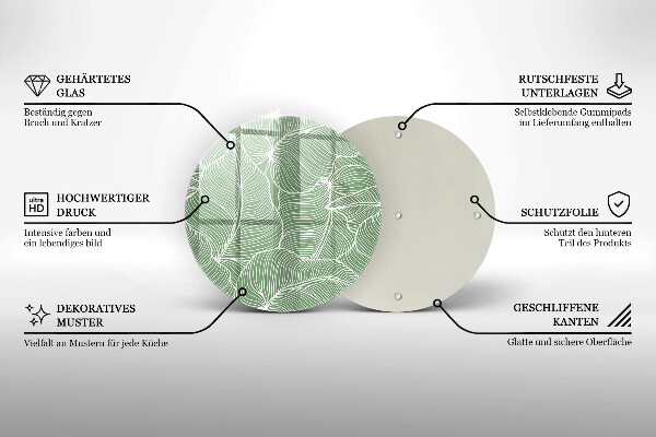 De vidrio templado Hojas lineales