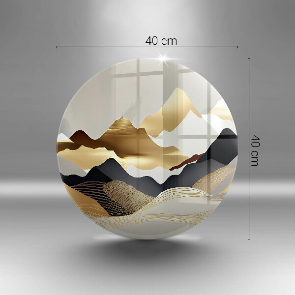 De vidrio templado Montañas doradas abstractas