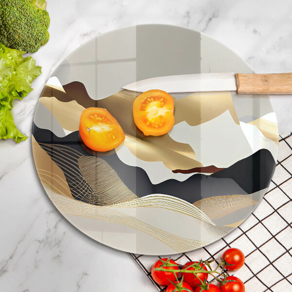 De vidrio templado Montañas doradas abstractas