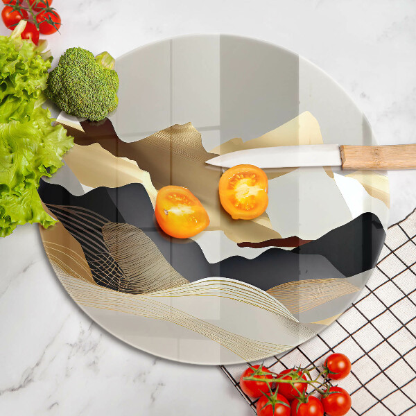 De vidrio templado Montañas doradas abstractas