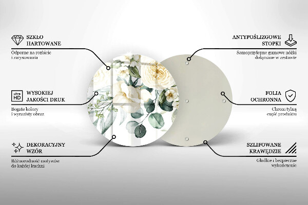 De vidrio templado Flores de acuarela