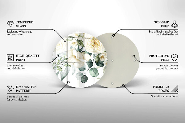 De vidrio templado Flores de acuarela