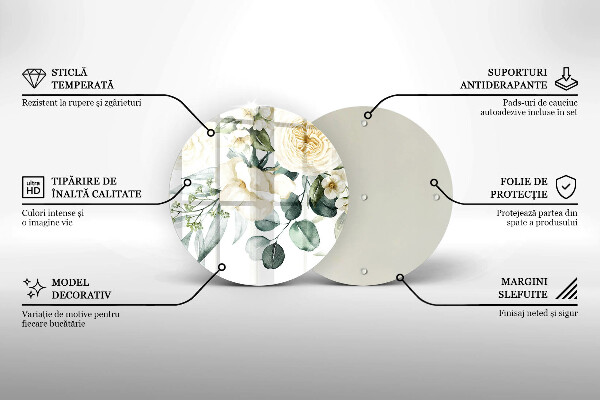 De vidrio templado Flores de acuarela