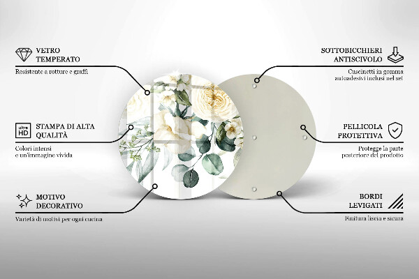 De vidrio templado Flores de acuarela