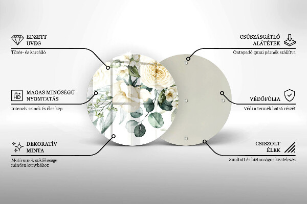 De vidrio templado Flores de acuarela