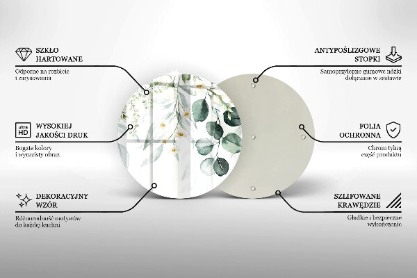 De vidrio templado Plantas de acuarela