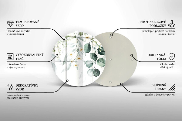 De vidrio templado Plantas de acuarela