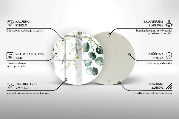 De vidrio templado Plantas de acuarela