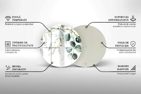 De vidrio templado Plantas de acuarela