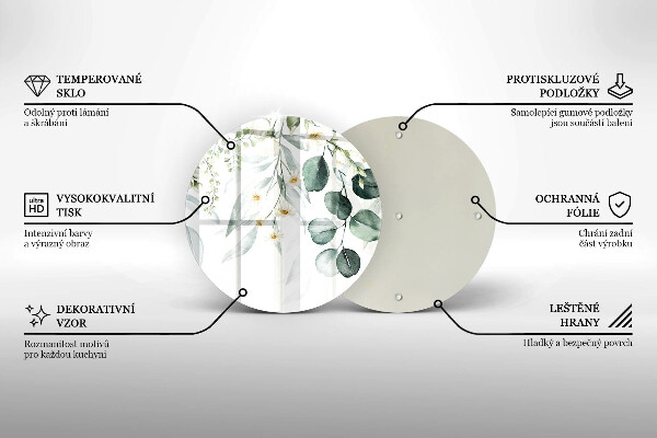 De vidrio templado Plantas de acuarela