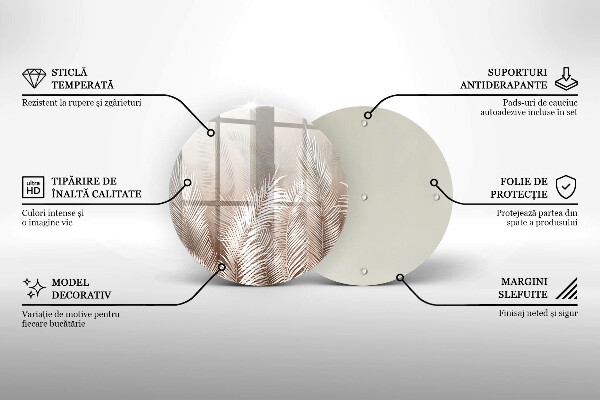 De vidrio templado Hojas de vegetación boho