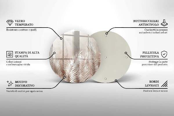 De vidrio templado Hojas de vegetación boho
