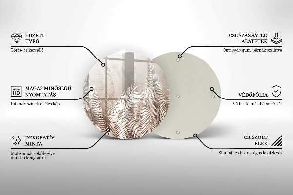 De vidrio templado Hojas de vegetación boho