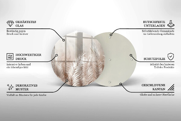 De vidrio templado Hojas de vegetación boho