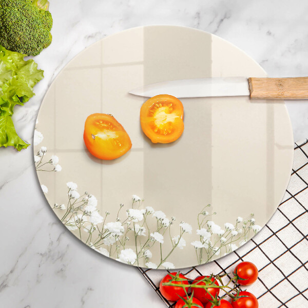 De vidrio templado Flores boho de yeso