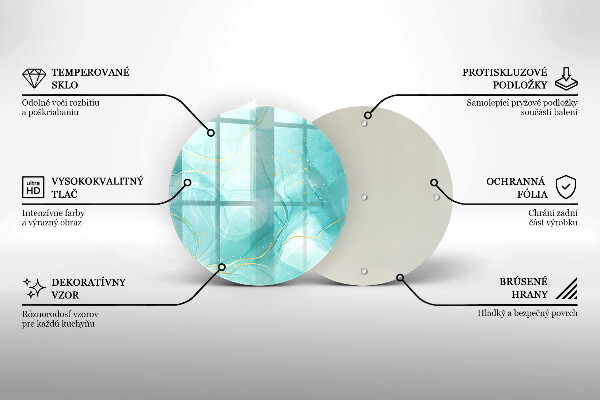 De vidrio templado Abstracción azul y dorada