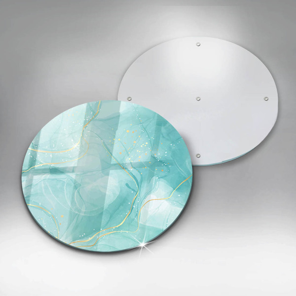 De vidrio templado Abstracción azul y dorada