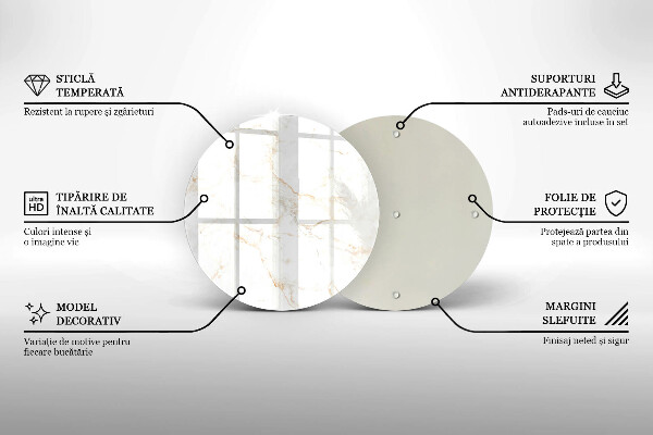 De vidrio templado Piedra de mármol elegante