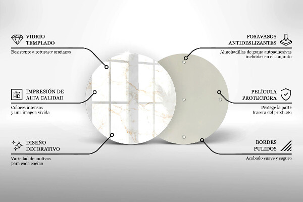 De vidrio templado Piedra de mármol elegante