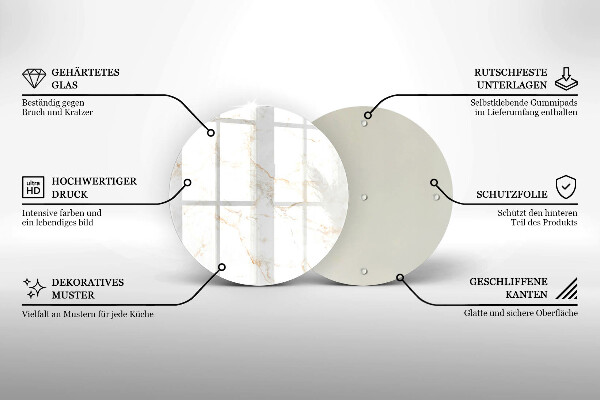 De vidrio templado Piedra de mármol elegante