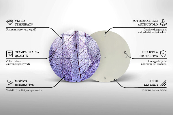 De vidrio templado Hojas con venas