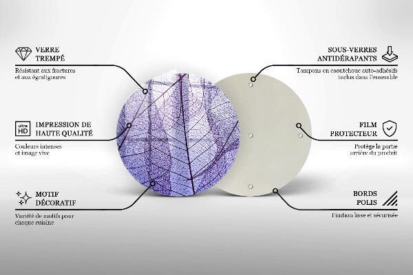 De vidrio templado Hojas con venas