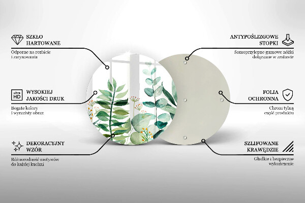 De vidrio templado Ilustración de hojas de plantas