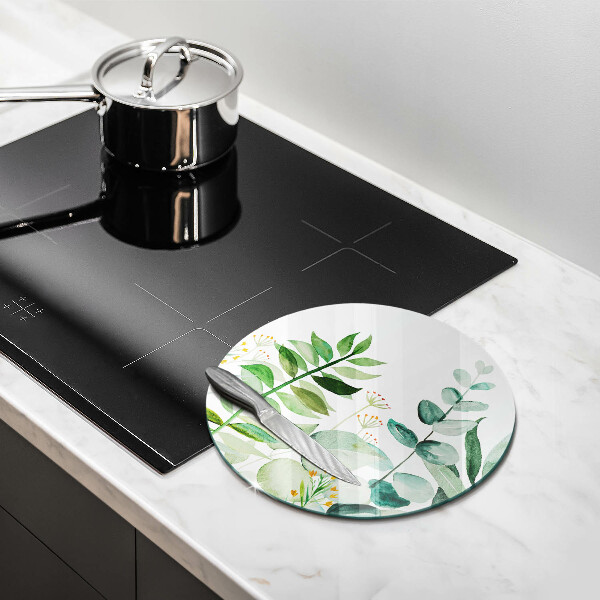 De vidrio templado Ilustración de hojas de plantas