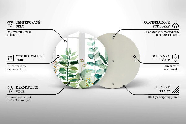 De vidrio templado Ilustración de hojas de plantas