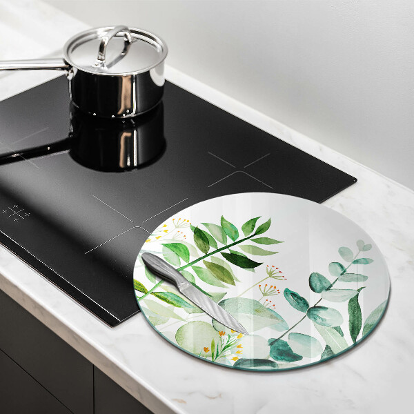 De vidrio templado Ilustración de hojas de plantas