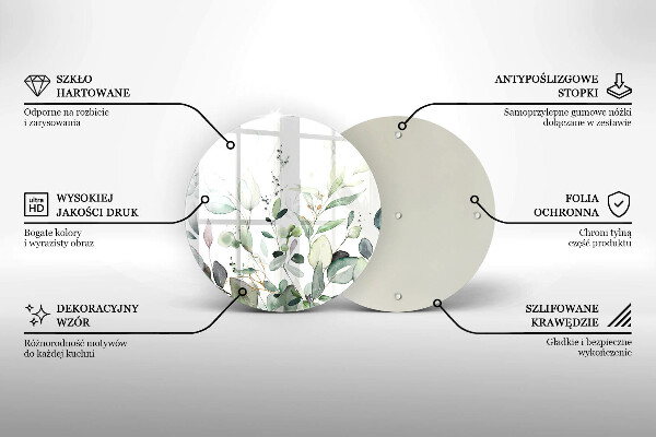 De vidrio templado Plantas de acuarela