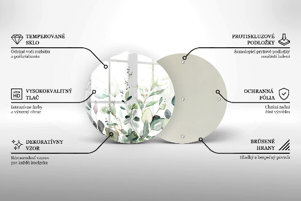 De vidrio templado Plantas de acuarela
