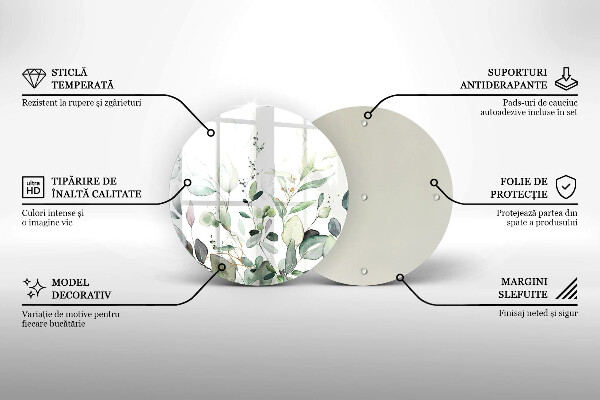 De vidrio templado Plantas de acuarela