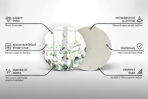 De vidrio templado Plantas de acuarela