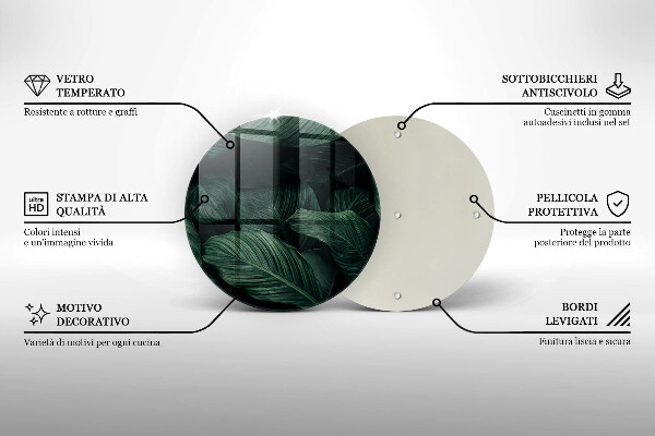 De vidrio templado Hojas oscuras