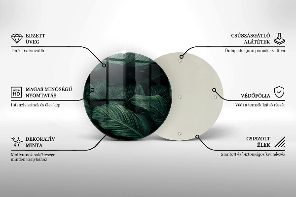 De vidrio templado Hojas oscuras