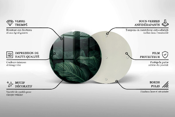 De vidrio templado Hojas oscuras