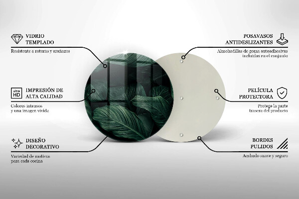 De vidrio templado Hojas oscuras