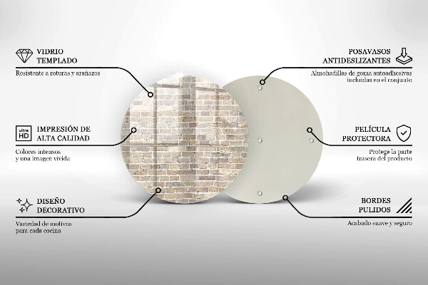 De vidrio templado Pared de ladrillo brillante