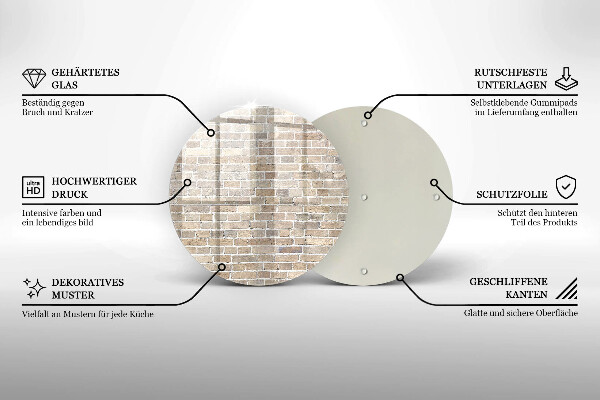 De vidrio templado Pared de ladrillo brillante