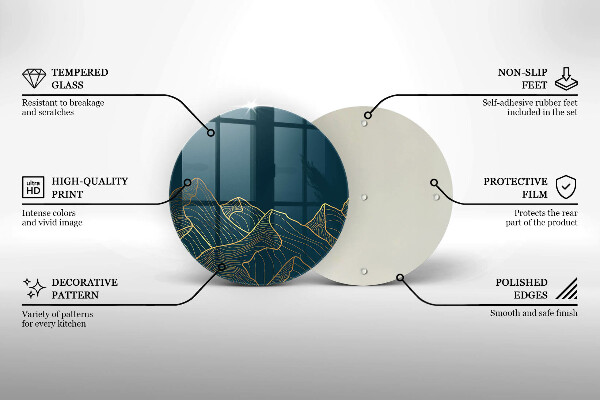 De vidrio templado Montañas abstractas