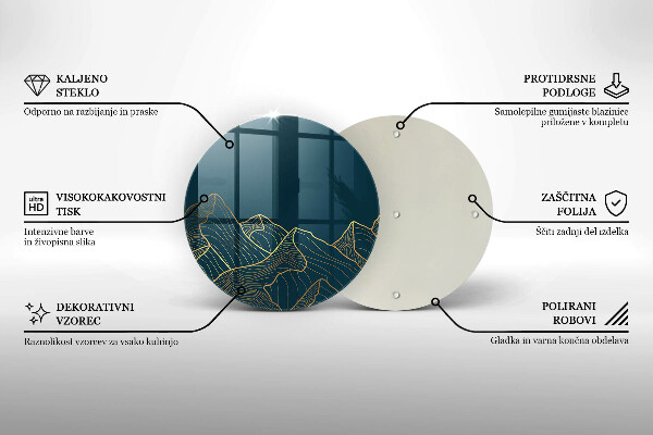 De vidrio templado Montañas abstractas