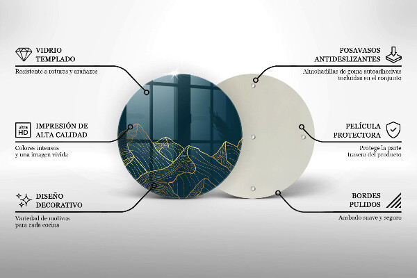 De vidrio templado Montañas abstractas