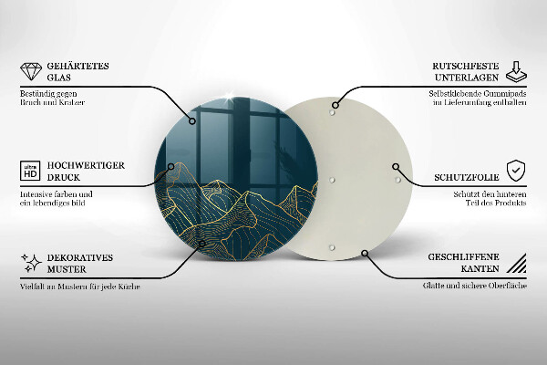 De vidrio templado Montañas abstractas