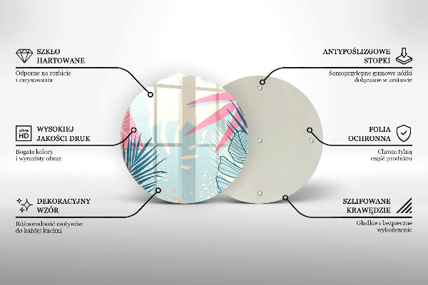 De vidrio templado Hojas pastel