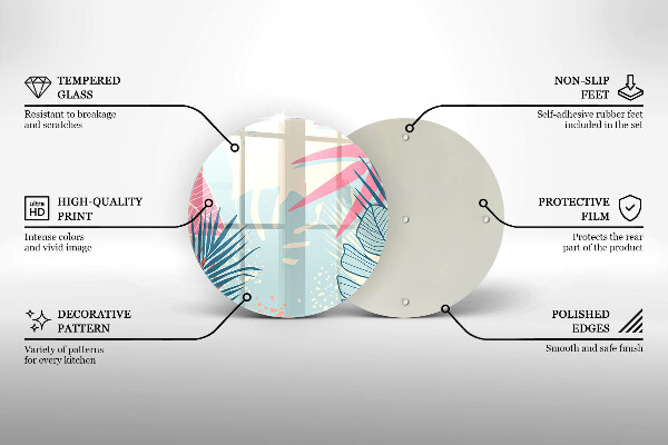 De vidrio templado Hojas pastel