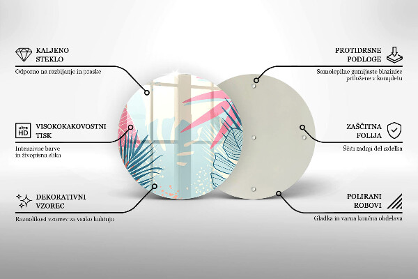 De vidrio templado Hojas pastel