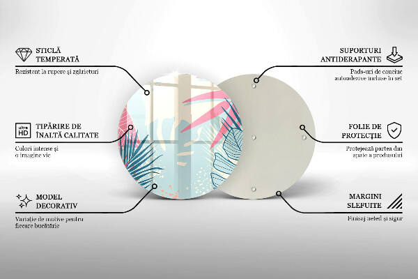 De vidrio templado Hojas pastel